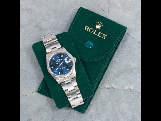 Rolex Date 34 Blu Oyster Arabic Blue Jeans 15200